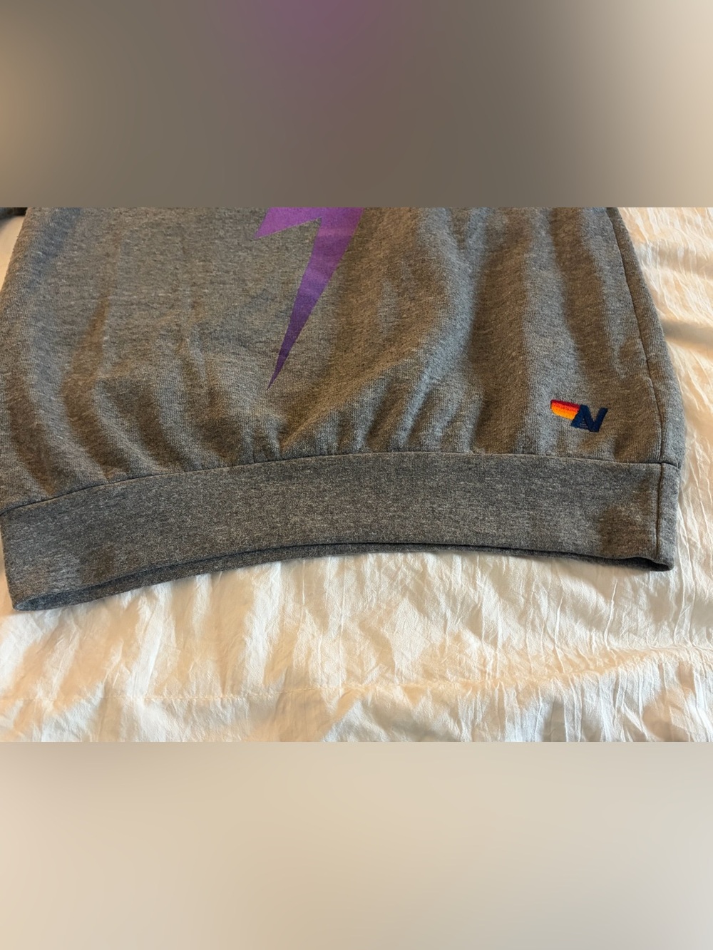 Aviator Nation Bolt Fade Relaxed Crew Sweatshirt Heather Gray Size XS - Picture 9 of 9